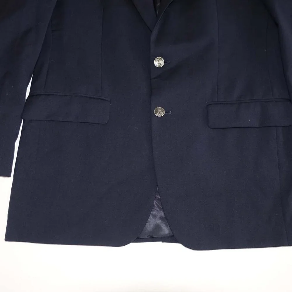 Michael Kors Men's Blazer Size 38 Regular Navy Blue 100% Wool 2 Button Jacket R